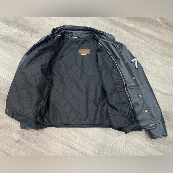 🌿 SOLD 🌿 Vintage 100% Genuine Leather Men’s Vasity/Bomber Jacket size XL - Picture 5 of 9